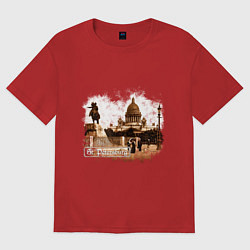 Футболка оверсайз женская Санкт-Петербург Ретро Питер, цвет: красный