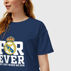 Футболка оверсайз женская Real Madrid, Реал Мадрид FOREVER NOT JUST WHEN WE, цвет: тёмно-синий — фото 2