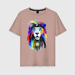 Женская футболка оверсайз Color lion! Neon!