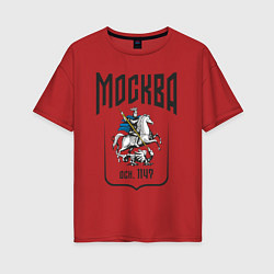 Футболка оверсайз женская Москва всадник, цвет: красный