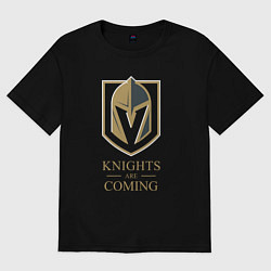 Футболка оверсайз женская Knights are coming , Вегас Голден Найтс , Vegas Go, цвет: черный