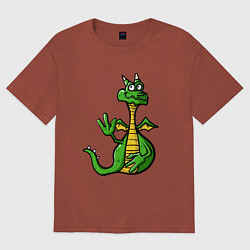 Футболка оверсайз женская Привет Лэнни, цвет: кирпичный