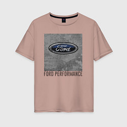 Футболка оверсайз женская Ford Performance, цвет: пыльно-розовый