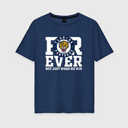 Женская футболка оверсайз Florida Panthers Флорида Пантерз FOREVER NOT JUST