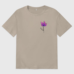 Футболка оверсайз женская Любовь в цветке, цвет: миндальный