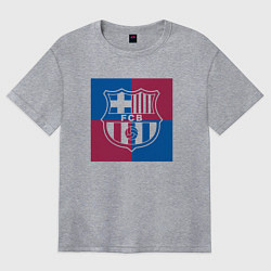 Футболка оверсайз женская FC Barcelona Logo 2022, цвет: меланж
