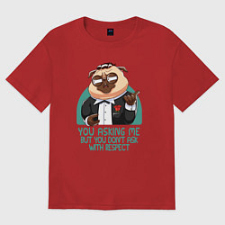 Женская футболка оверсайз Мопс в костюме