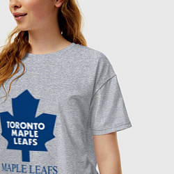 Футболка оверсайз женская Toronto Maple Leafs are coming Торонто Мейпл Лифс, цвет: меланж — фото 2