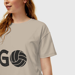 Футболка оверсайз женская Go Volleyball, цвет: миндальный — фото 2