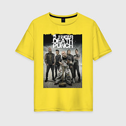 Футболка оверсайз женская Five Finger Death Punch!, цвет: желтый