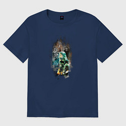 Футболка оверсайз женская Русский рок навсегда, цвет: тёмно-синий