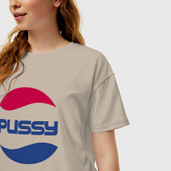 Футболка оверсайз женская Pepsi Pussy, цвет: миндальный — фото 2
