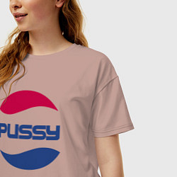 Футболка оверсайз женская Pepsi Pussy, цвет: пыльно-розовый — фото 2