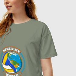 Футболка оверсайз женская World - Volleyball, цвет: авокадо — фото 2