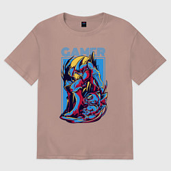 Футболка оверсайз женская Геймер ребёнок, цвет: пыльно-розовый