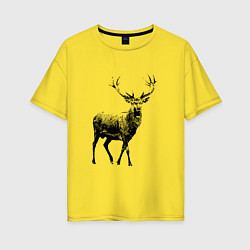Футболка оверсайз женская Черный олень Black Deer, цвет: желтый