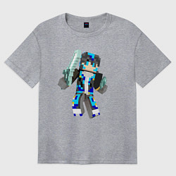 Футболка оверсайз женская Minecraft Warrior!, цвет: меланж