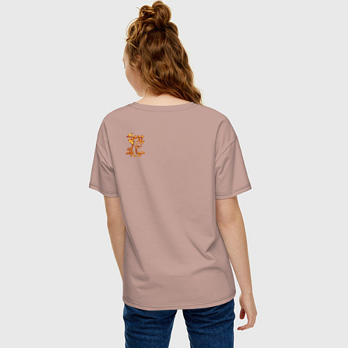 Женская футболка оверсайз Солнца лик / Пыльно-розовый – фото 4
