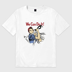 Футболка оверсайз женская We can do it! Bicycle, цвет: белый