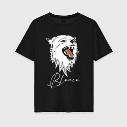 Футболка оверсайз женская Blanca Wolf, цвет: черный