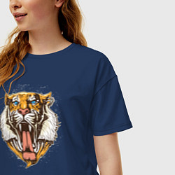 Футболка оверсайз женская Яростный стиль, цвет: тёмно-синий — фото 2