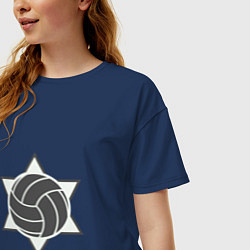 Футболка оверсайз женская Stars Volleyball, цвет: тёмно-синий — фото 2