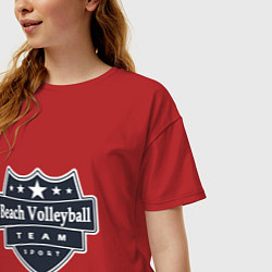 Футболка оверсайз женская Beach Volleyball Team, цвет: красный — фото 2