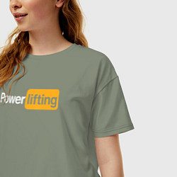 Футболка оверсайз женская Powerlifting антибренд, цвет: авокадо — фото 2