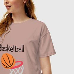 Футболка оверсайз женская Game Basketball, цвет: пыльно-розовый — фото 2