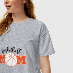 Футболка оверсайз женская Basketball Mom, цвет: меланж — фото 2