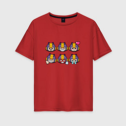 Женская футболка оверсайз Значки на Беа Пины Бравл Старс Bea