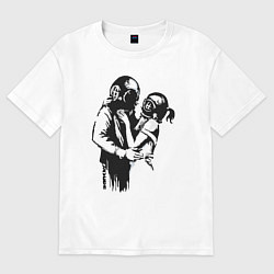 Футболка оверсайз женская BANKSY БЭНКСИ космос, цвет: белый