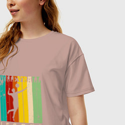 Футболка оверсайз женская Volleyball Color, цвет: пыльно-розовый — фото 2
