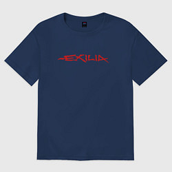 Футболка оверсайз женская EXILIA RED LOGO, цвет: тёмно-синий