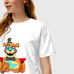 Футболка оверсайз женская Five Nights at Freddys: Security Breach - Глэмрок, цвет: белый — фото 2