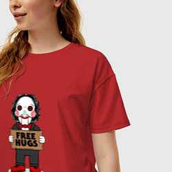 Футболка оверсайз женская Free Billy Hugs, цвет: красный — фото 2