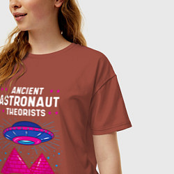 Футболка оверсайз женская Ancient Astronaut Theorist Say Yes, цвет: кирпичный — фото 2
