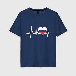 Футболка оверсайз женская Пульс России, цвет: тёмно-синий