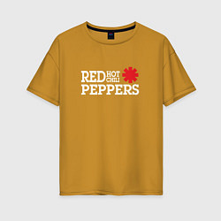 Футболка оверсайз женская RHCP Logo Red Hot Chili Peppers, цвет: горчичный