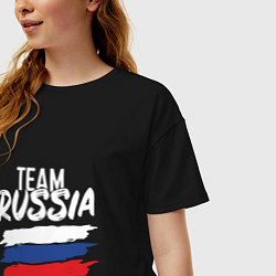Футболка оверсайз женская Team - Russia, цвет: черный — фото 2