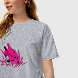 Футболка оверсайз женская Eva 04 Evangelion, цвет: меланж — фото 2