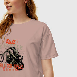 Футболка оверсайз женская Full Throttle Полный газ, цвет: пыльно-розовый — фото 2