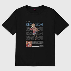 Футболка оверсайз женская Тайга Айсака арт, цвет: черный