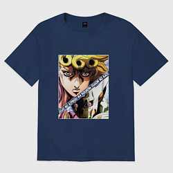 Футболка оверсайз женская Джорно Джованна из ДжоДжо, цвет: тёмно-синий