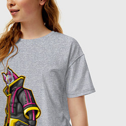 Футболка оверсайз женская Fortnite Молнии, цвет: меланж — фото 2