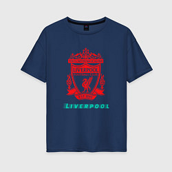 Футболка оверсайз женская LIVERPOOL Liverpool, цвет: тёмно-синий