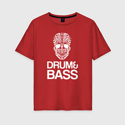 Футболка оверсайз женская Drum and bass mix, цвет: красный