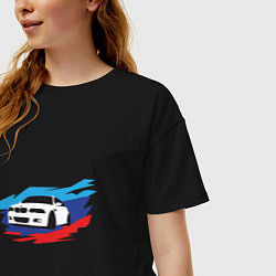 Футболка оверсайз женская BMW True, цвет: черный — фото 2