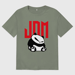Футболка оверсайз женская JDM Panda Japan Симпатяга, цвет: авокадо