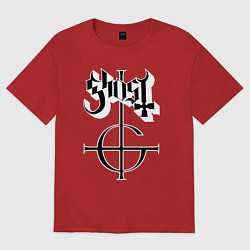 Футболка оверсайз женская Ghost logo, цвет: красный